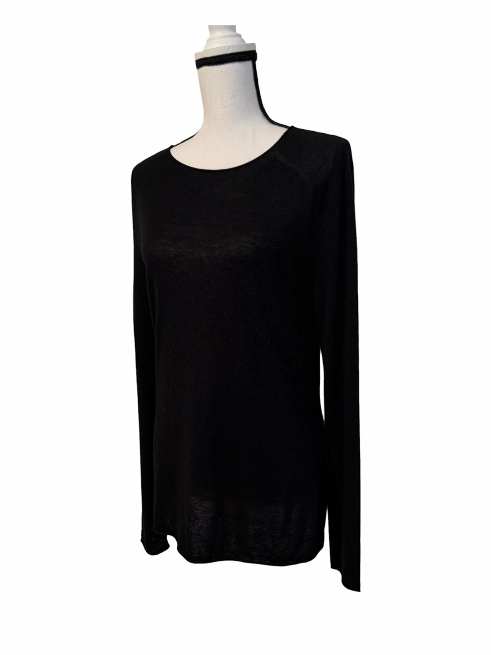 Vince Black Silk Cashmere Lightweight Long Sleeve Top – Size M